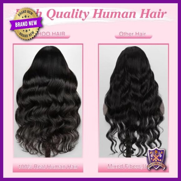 13x6 Body Wave Lace Front Wig Human Hair 220% Density 28 Inch Pre Plucked